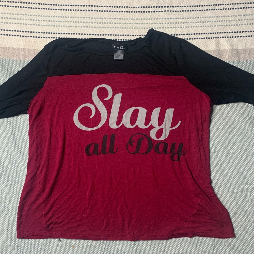 Slay all Day baseball tee